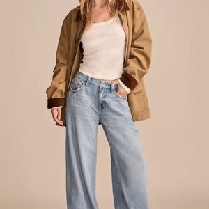 NWT Lucky Brand Wide Leg Pleated Liquid Denim Luxe Palazzo